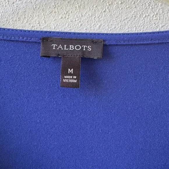 Talbots Size M Cobalt Blue Ruffle Tank Top Closet Basic Career Teacher Office - Picture 2 of 6